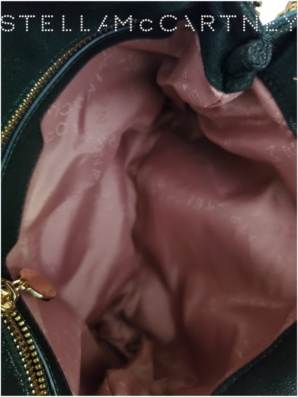 Stella McCartney Mini Falabella Black Gold Fold Over Tote Bag Authenticated - Picture 13 of 16